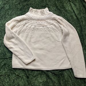White Patterned Turtleneck